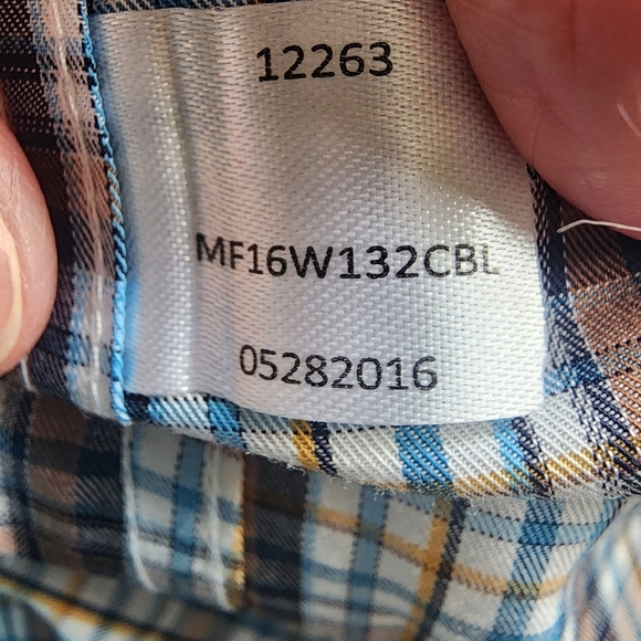 Peter Millar Men’s Button Down Shirt Tan & Blue Plaid - Large - Picture 8 of 9